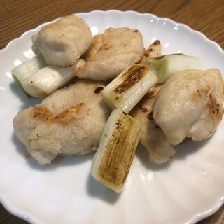 ささみと白ネギの焼き鳥風♫